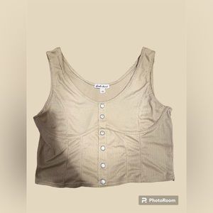 Beige/Tan Button Crop Top Great Condition.